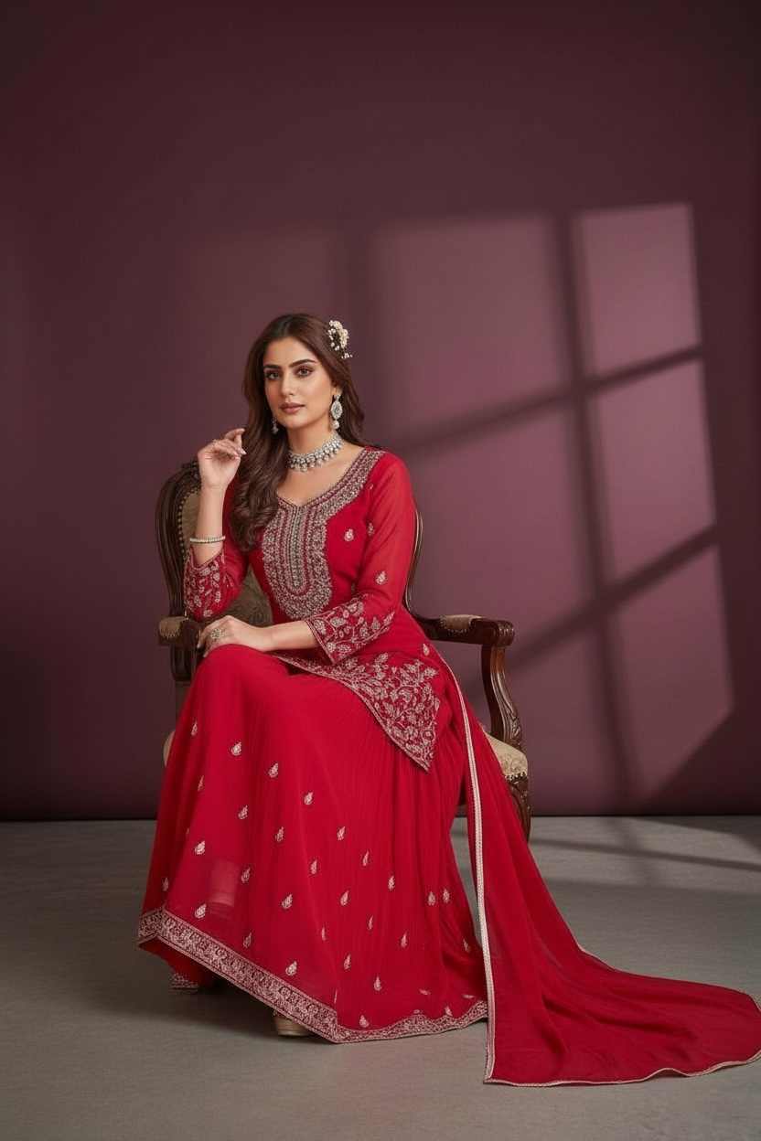 Party wear sharara set by Kurti Connection USA