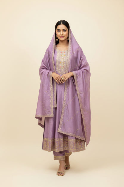 Anarkali party wear dress : Violet by Kurti Connection USA