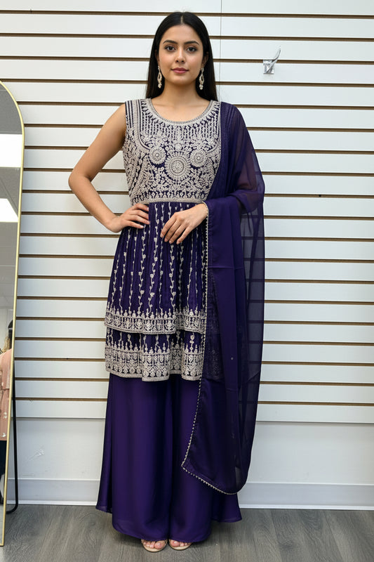 Purple sharara suit