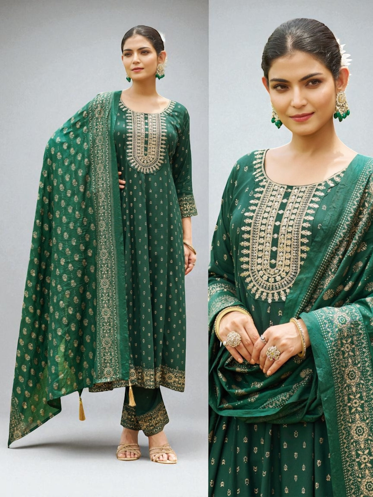 Green : Plus size Kurti set - Kurti Connection USA