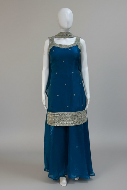 Tissue silk sharara suit by Kurti Connection USA