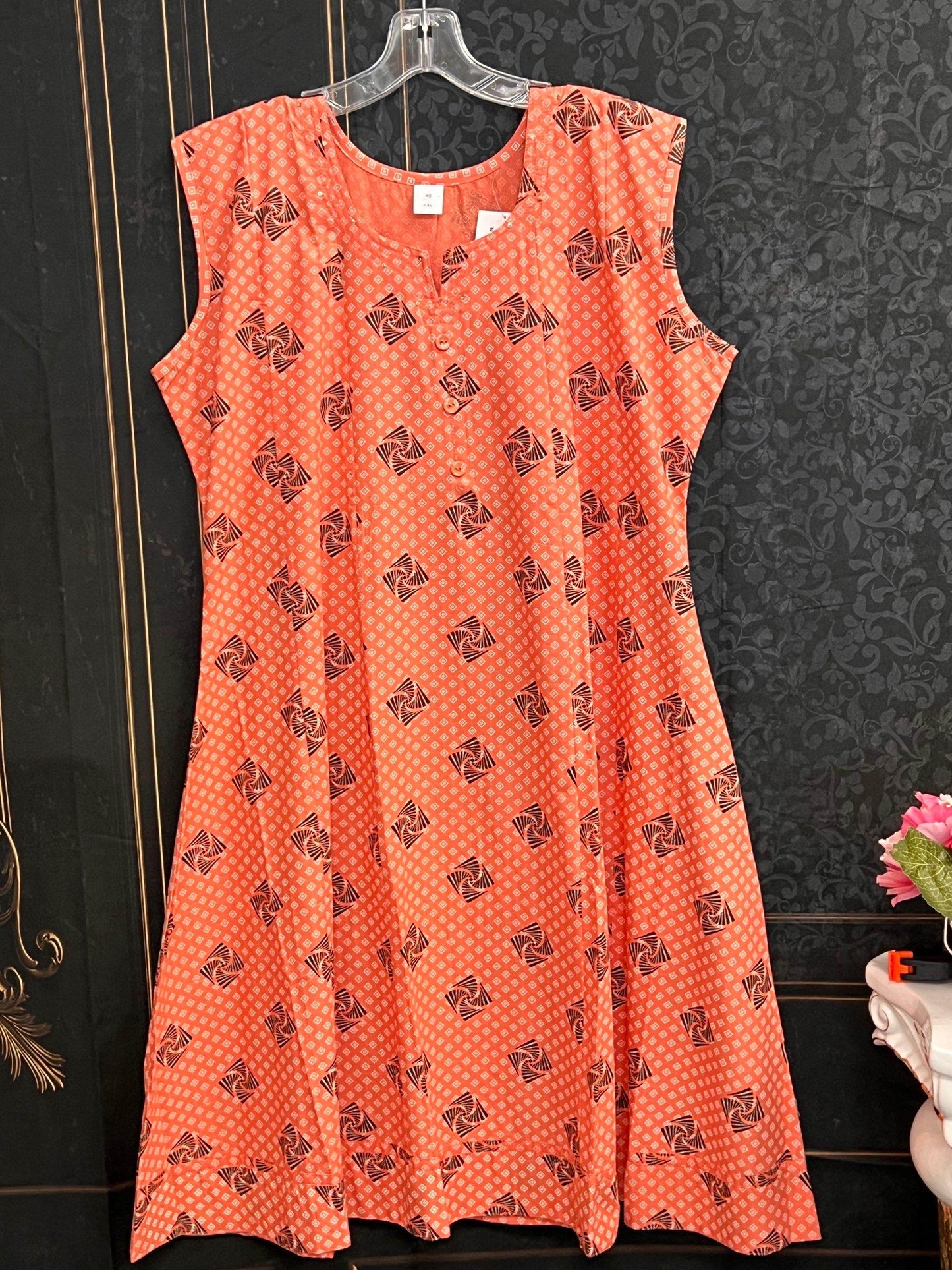 Soft cotton kurti | short sleeves attached inside - Kurti Connection USA