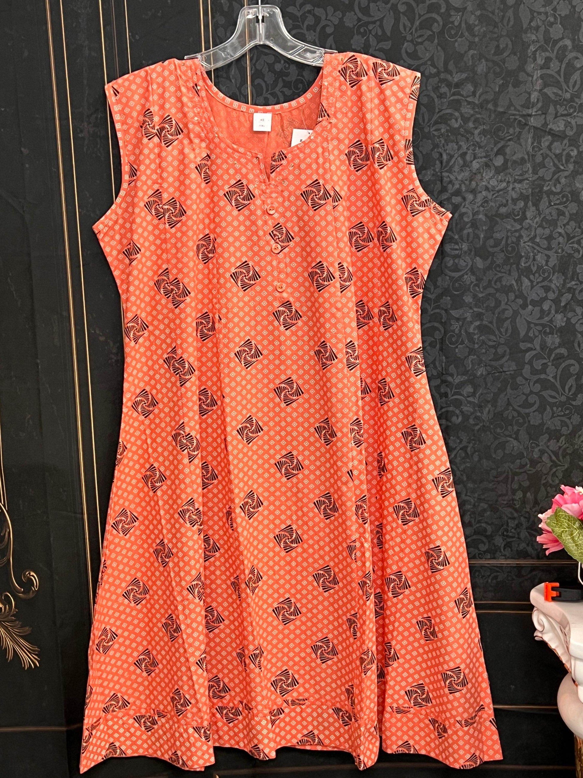 Soft cotton kurti | short sleeves attached inside - Kurti Connection USA