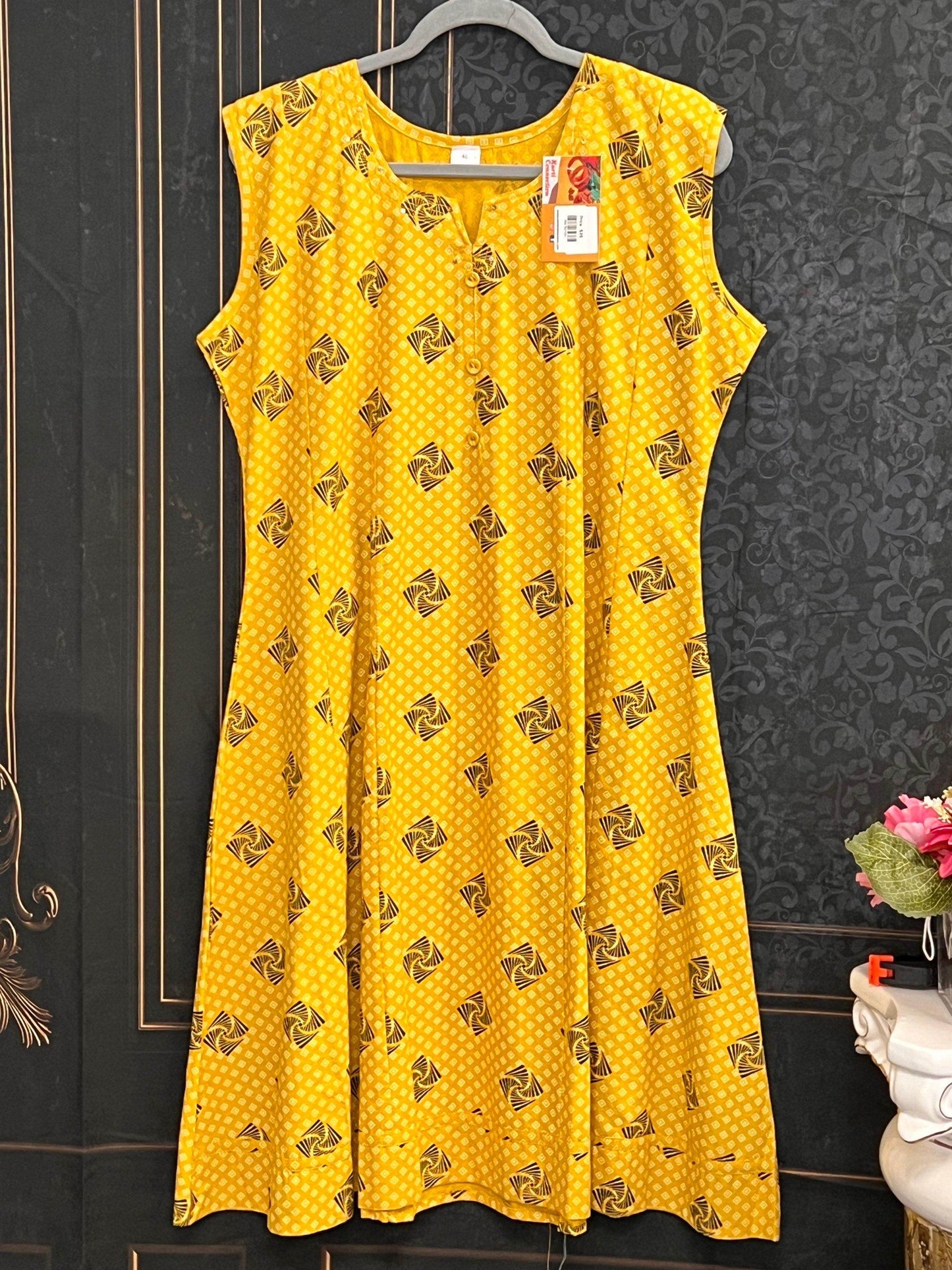 Soft cotton kurti | short sleeves attached inside - Kurti Connection USA